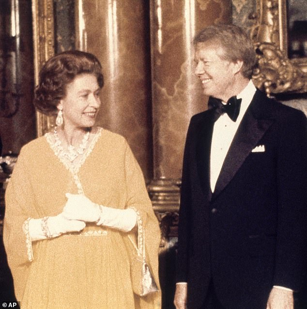 President Jimmy Carter, right, and Queen Elizabeth II at Buckingham Palace in London in 1977