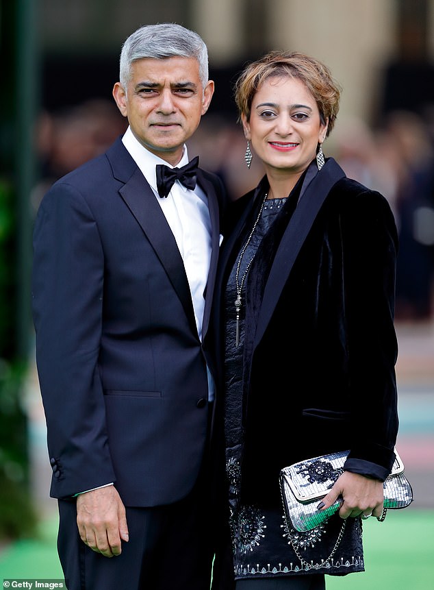 Sadiq Khan and Saadiya Khan attend the Earthshot Prize 2021 at Alexandra Palace on October 17, 2021 in London