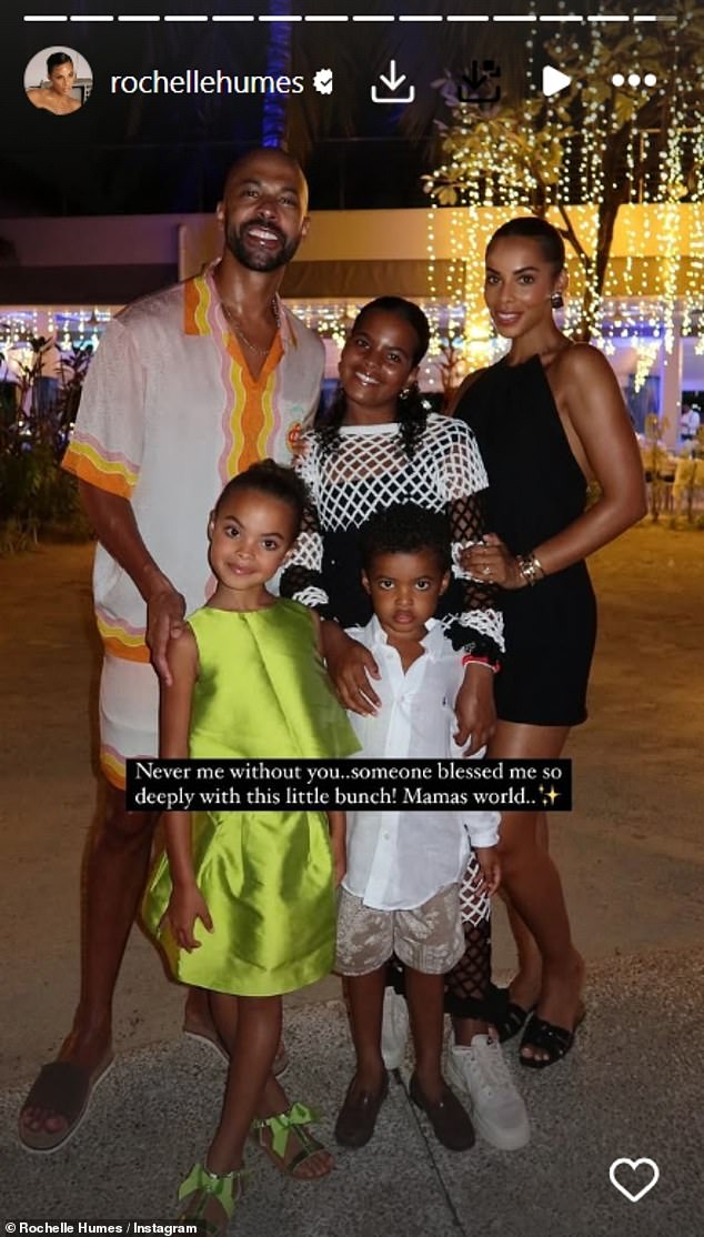 Rochelle and her JLS singer husband Marvin were all smiles as they celebrated with their three children Alaia-Mai, 11, Valentina Raine, seven, and Blake, three in the Maldives