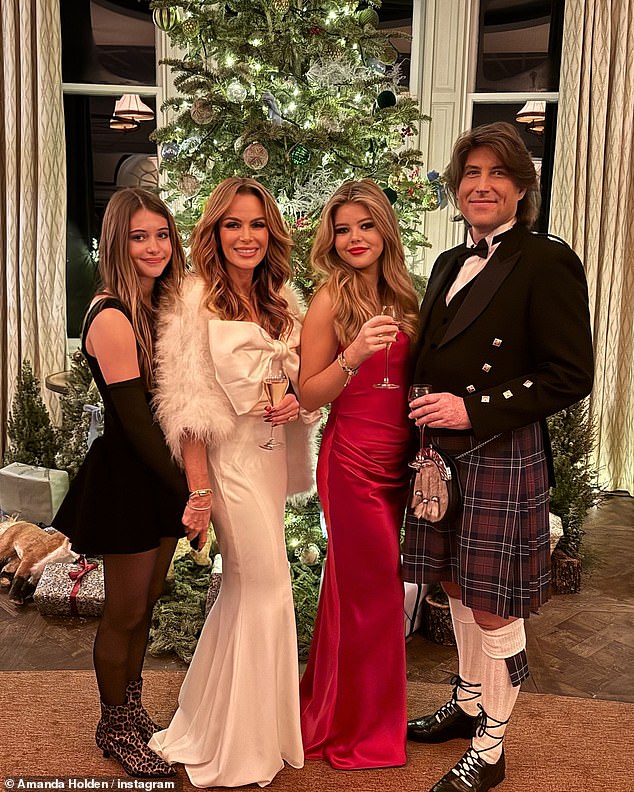 Celebrities took the opportunity to dress to the nines to ring in 2025 and shared a glimpse into their lavish celebrations on social media, with Amanda Holden and her family leading the way on Tuesday