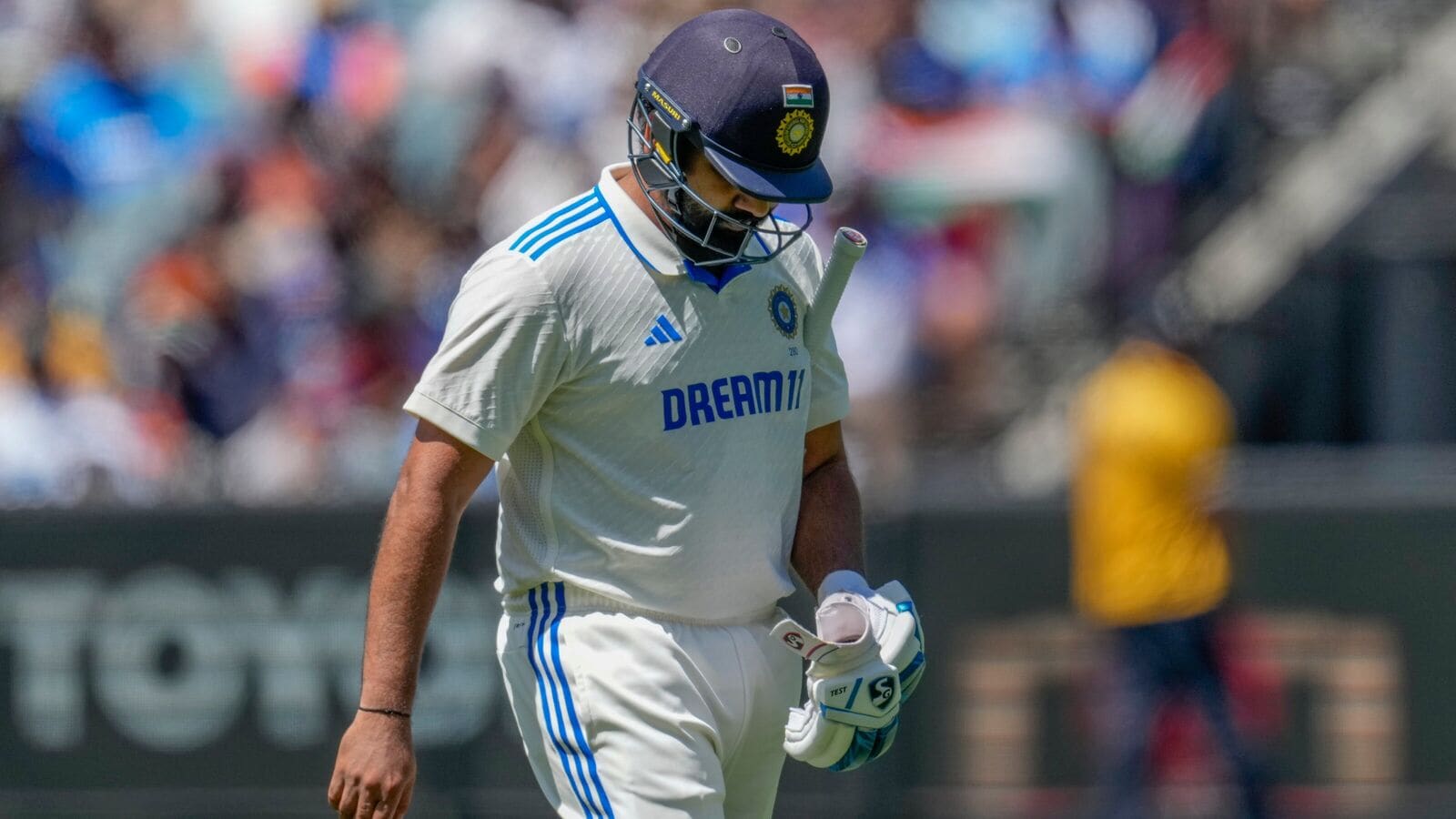 India's captain Rohit Sharma walks off the field after losing his wicket during play on the last day of the fourth cricket test between Australia and India at the Melbourne Cricket Ground, Melbourne, Australia, Monday, Dec. 30, 2024. (AP/PTI)