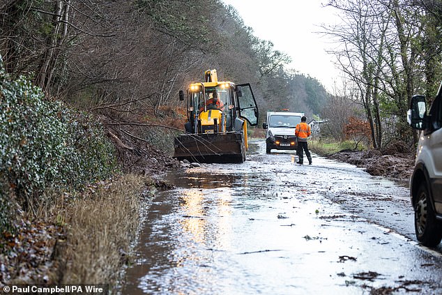 The A832 between Avoch and Fortrose in the Highlands is closed due to a landslide today