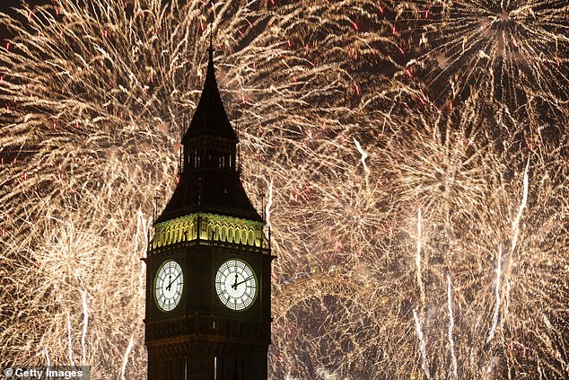 The fireworks culminated in a golden extravaganza of sparkles illuminating the sky above London