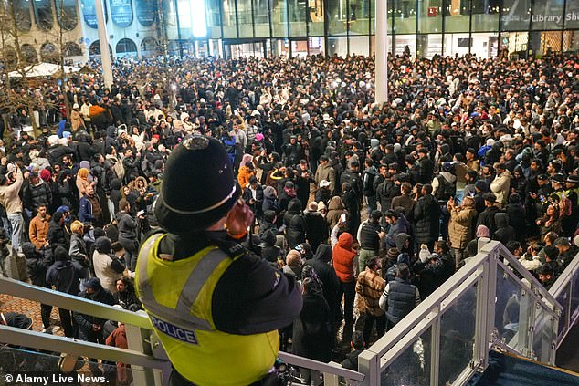 Huge crowds gathered at Centenary Square last night only to be told reports about the display were fake