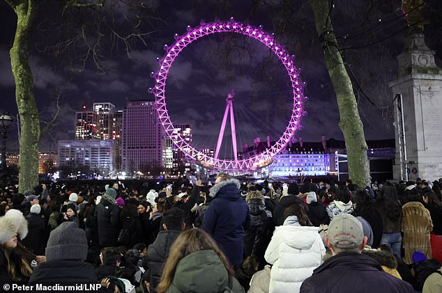 LONDON: Revellers gather on Embankment in central London ahead of New Year's Eve fireworks