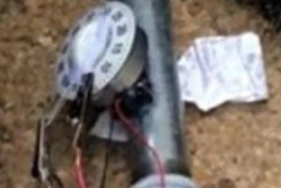 One of two pipes bombs deployed outside the respective headquarters of the RNC and DNC on Jan. 5, 2021, is pictured. Photo Courtesy of the Federal Bureau of Investigation