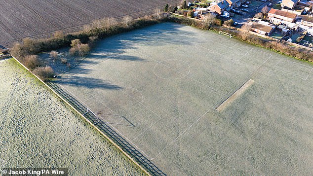 Fields during a frosty morning at Southam in Warwickshire on Friday morning