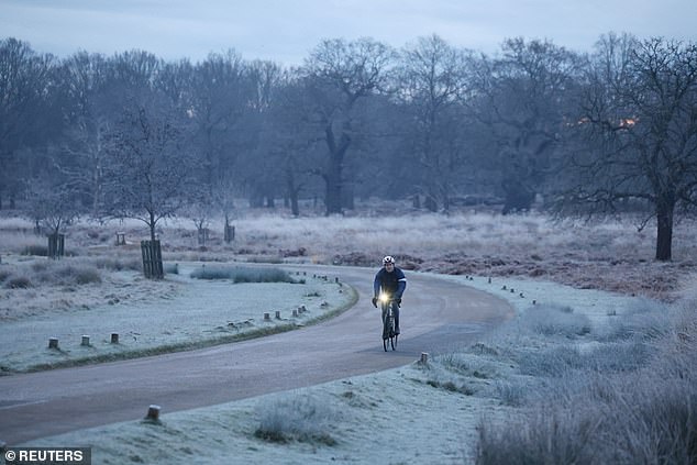 The first amber snow and ice warning for Wales and the Midlands states that 'snow and freezing rain will likely lead to disruption to transport and some other services'. Pictured: Richmond