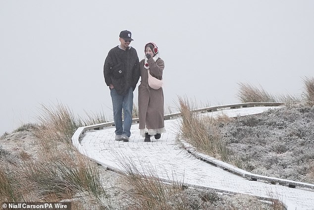 People out walking at the Wicklow Gap mountain pass in Co Wicklow