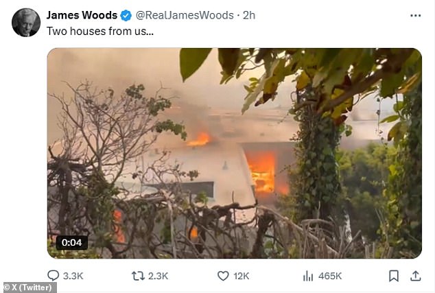 Wood kept an eye on the damage to his neighborhood in a series of social media posts