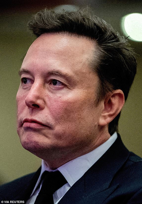 FILE PHOTO: Tesla CEO and X owner Elon Musk listens as US President-elect Donald Trump speaks during a meeting with House Republicans at the Hyatt Regency hotel in Washington, DC, U.S. on November 13, 2024.  ALLISON ROBBERT/Pool via REUTERS/File Photo