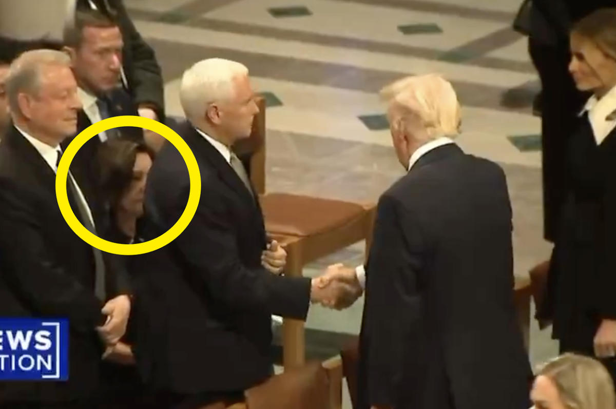 Karen Pence's Reaction To Donald And Melania Trump At Jimmy Carter's Funeral Is Going Viral