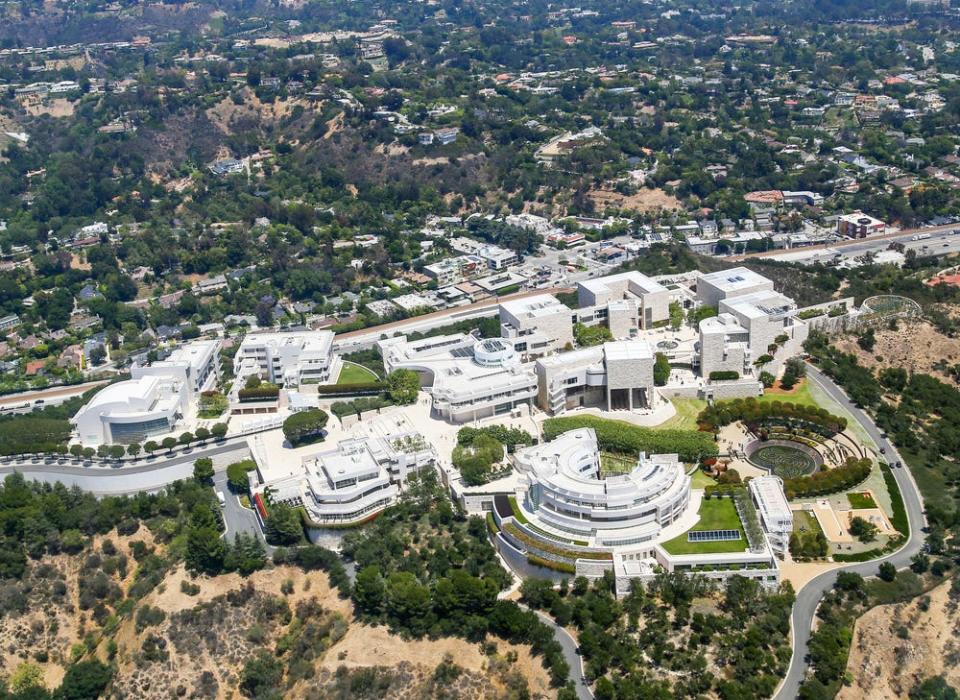 An aerial view of the Getty Center in Brentwood, California.