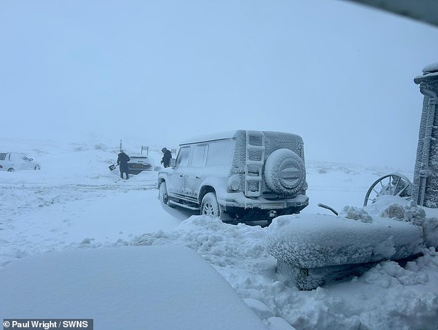 Heavy snowfall meant the customers were unable to drive home on Saturday