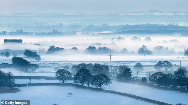 NORTHWICH: As dusk falls freezing mist, snow and sub-zero temperatures sweep across the lowlands on January 9