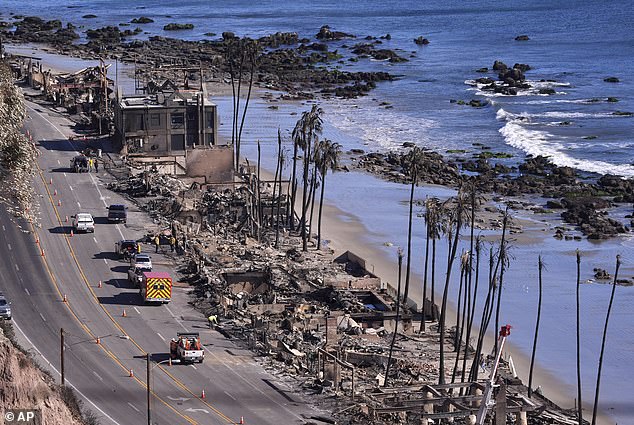 The fire spread from the celebrity enclave of Pacific Palisades up the coast to Malibu, where it destroyed the iconic houses along the beach