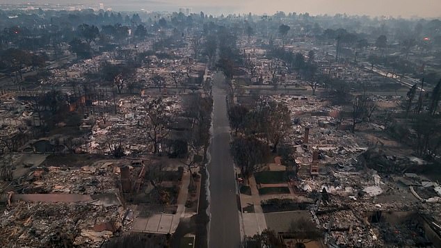 Aerial footage reveals aftermath of wildfire devastation in Los Angeles