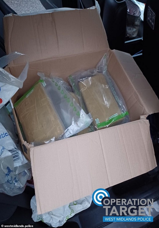 Nine bags of cocaine were found in a box in the boot of her Lawrence's car