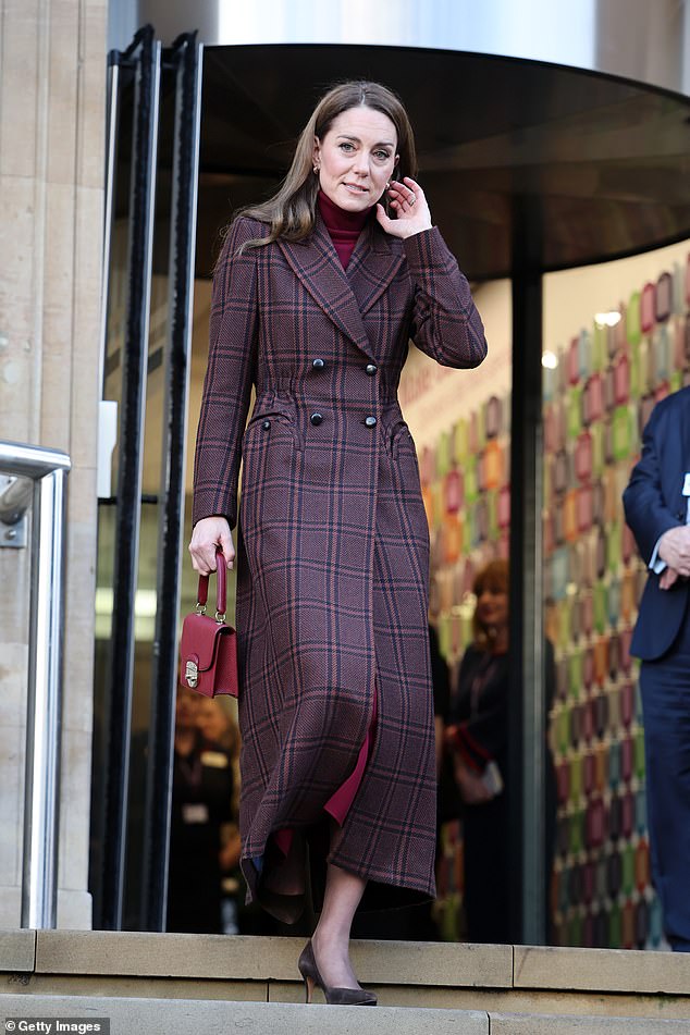 The Princess of Wales during her visit to the Royal Marsden Hospital in London this morning