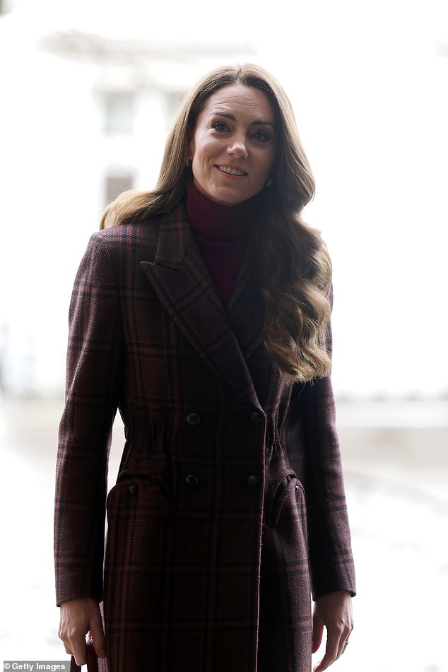 The Princess of Wales arrives for a visit to the Royal Marsden Hospital in Chelsea today