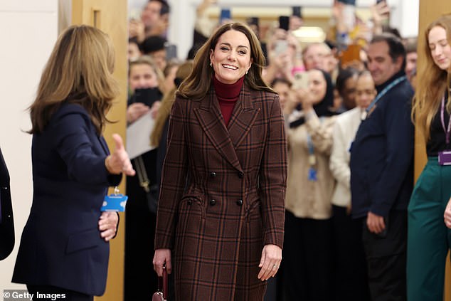 The Princess of Wales during her visit to the Royal Marsden Hospital in London this morning