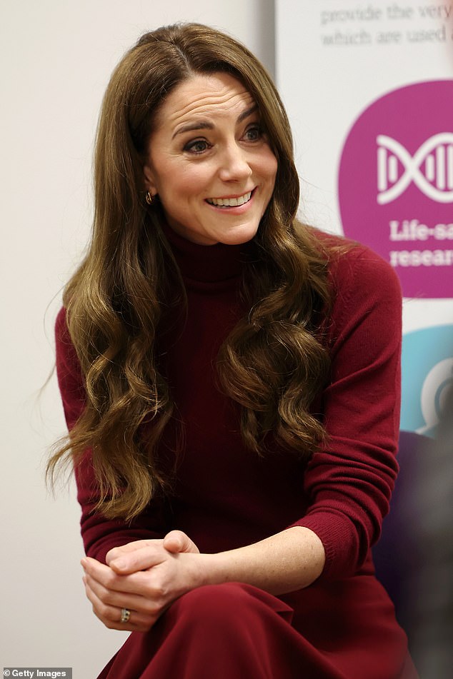 The Princess of Wales during her visit to the Royal Marsden Hospital in London this morning