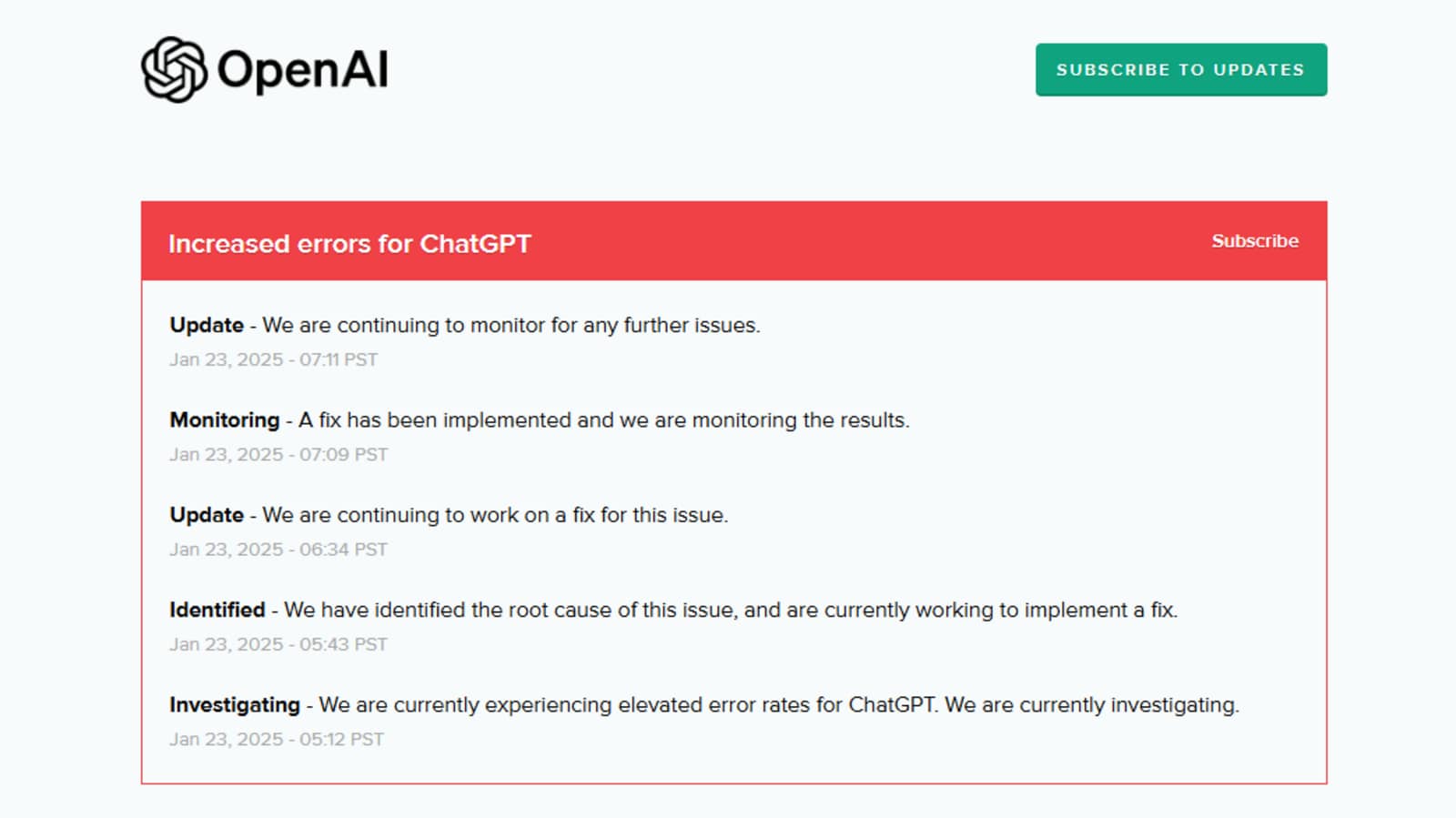 ChatGPT, OpenAI’s popular AI-powered chatbot, has returned online after a significant outage on Thursday disrupted service for users worldwide. 