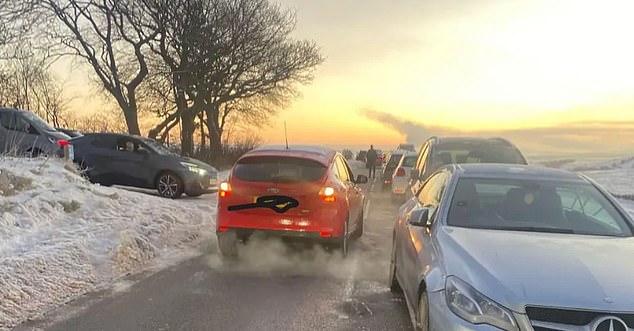 Emergency crews were unable to pass through Rushup Edge and Mam Nick, near Edale on Saturday morning due to vehicles obstructing the icy Derbyshire Road