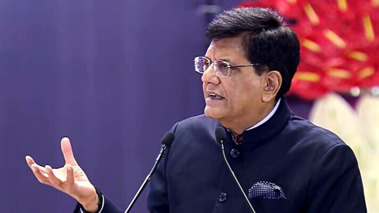 Union minister Piyush Goyal addresses at the Bharat Mobility Global Expo 2025 in New Delhi on Friday. (ANI)