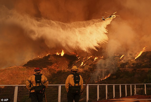 Pictured: The Palisades Fire reached over 23,000 acres by Sunday night as LA residents continue to face evacuations