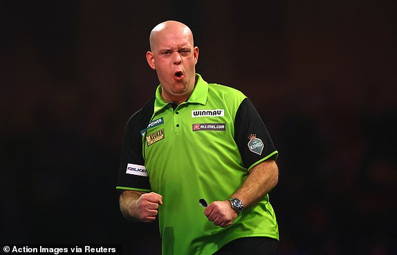 Darts - 2025 PDC World Darts Championship - Alexandra Palace, London, Britain - January 2, 2025 Michael van Gerwen reacts during his semi final match against Chris Dobey Action Images via Reuters/Andrew Boyers