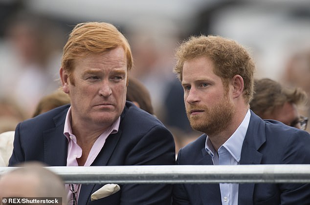 Royal equerry Mark Dyer and Prince Harry attend a concert at Kensington Palace for his charity Sentebale in 2016