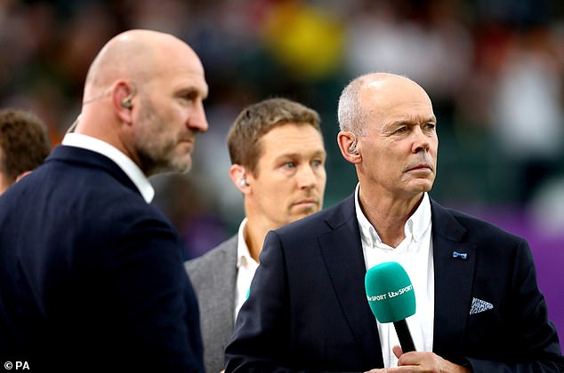 Former England coach Sir Clive Woodward (right) and Dallaglio during the 2019 Rugby World Cup Quarter Final match