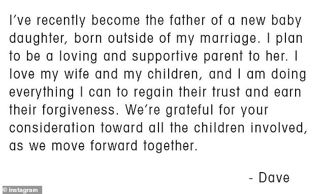 In his cheating confession on September 10, Grohl directly addressed his family while revealing he is now father to a baby girl, who was conceived outside of his marriage to Blum