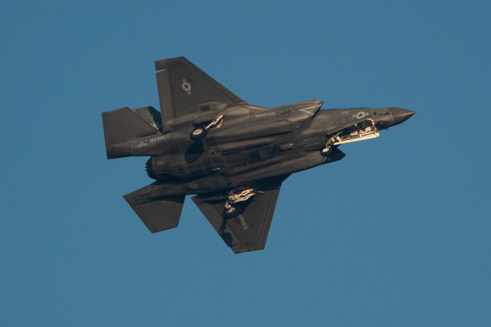 A US Marine Corps F-35 is seen in San Diego, California.