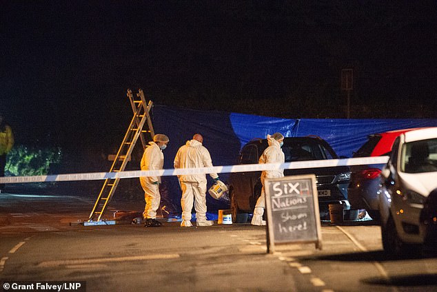 Forensic officers have been working both day and night at the scene in Knockholt