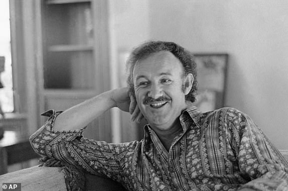 FILE - Actor Gene Hackman reacts during an interview on March 24, 1972.  (AP Photo/George Brich, File)