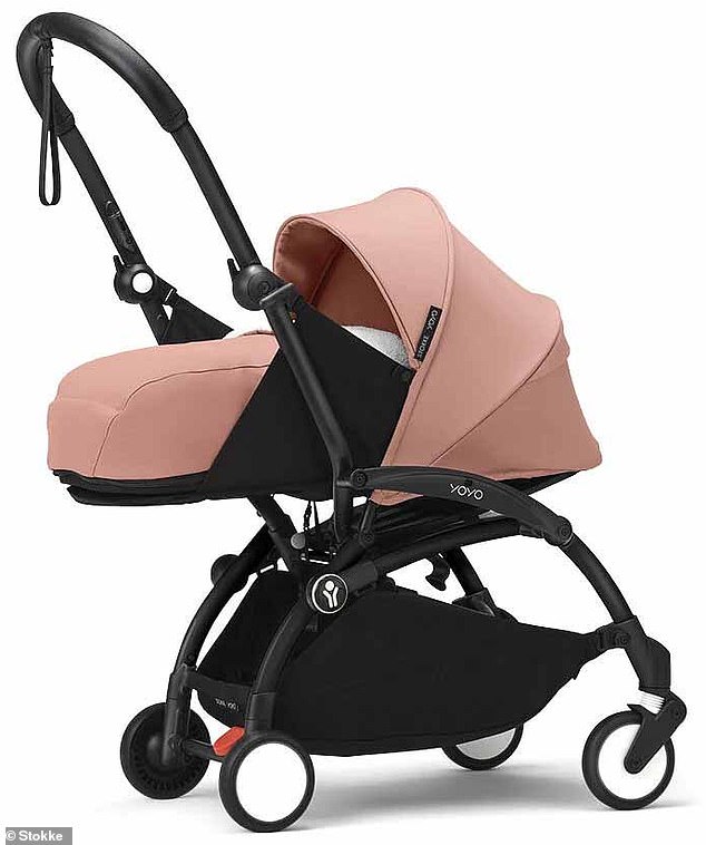 Stokke's YOYO3 pram (pictured) is touted as 'sturdy and super manoeuvrable' on the brand's website and comes with a three-year warranty