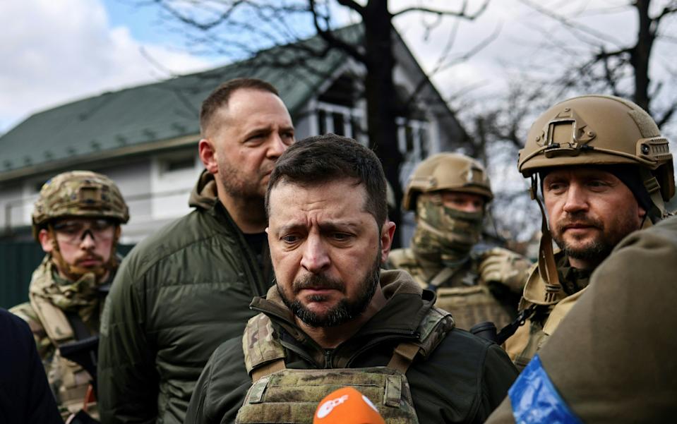 Since Russia invaded in February 2022, Zelenskyy has been the face of Ukrainian resistance, notably for his visibility online and his pleas to other countries for support. When Russian state media began spreading misinformation that Zelenskyy had fled Kyiv, Zelenskyy filmed himself in the streets of the capital saying that he would not leave Ukraine. He also declined the U.S. invitation to help him evacuate the city, saying “The fight is here; I need ammunition, not a ride.”