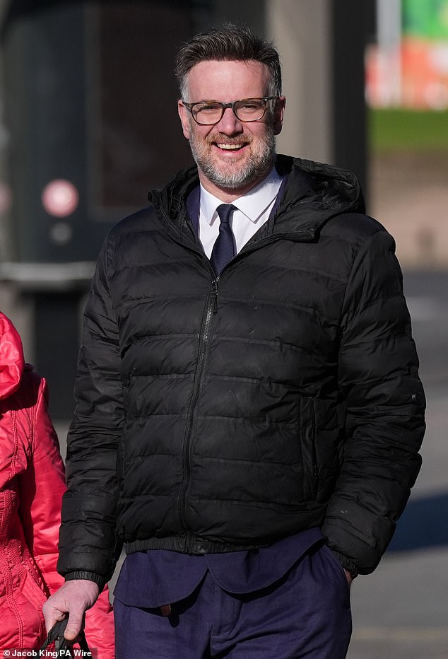 Bargain Hunt auctioneer Charles Hanson pictured outside Derby Crown Court earlier in the trial