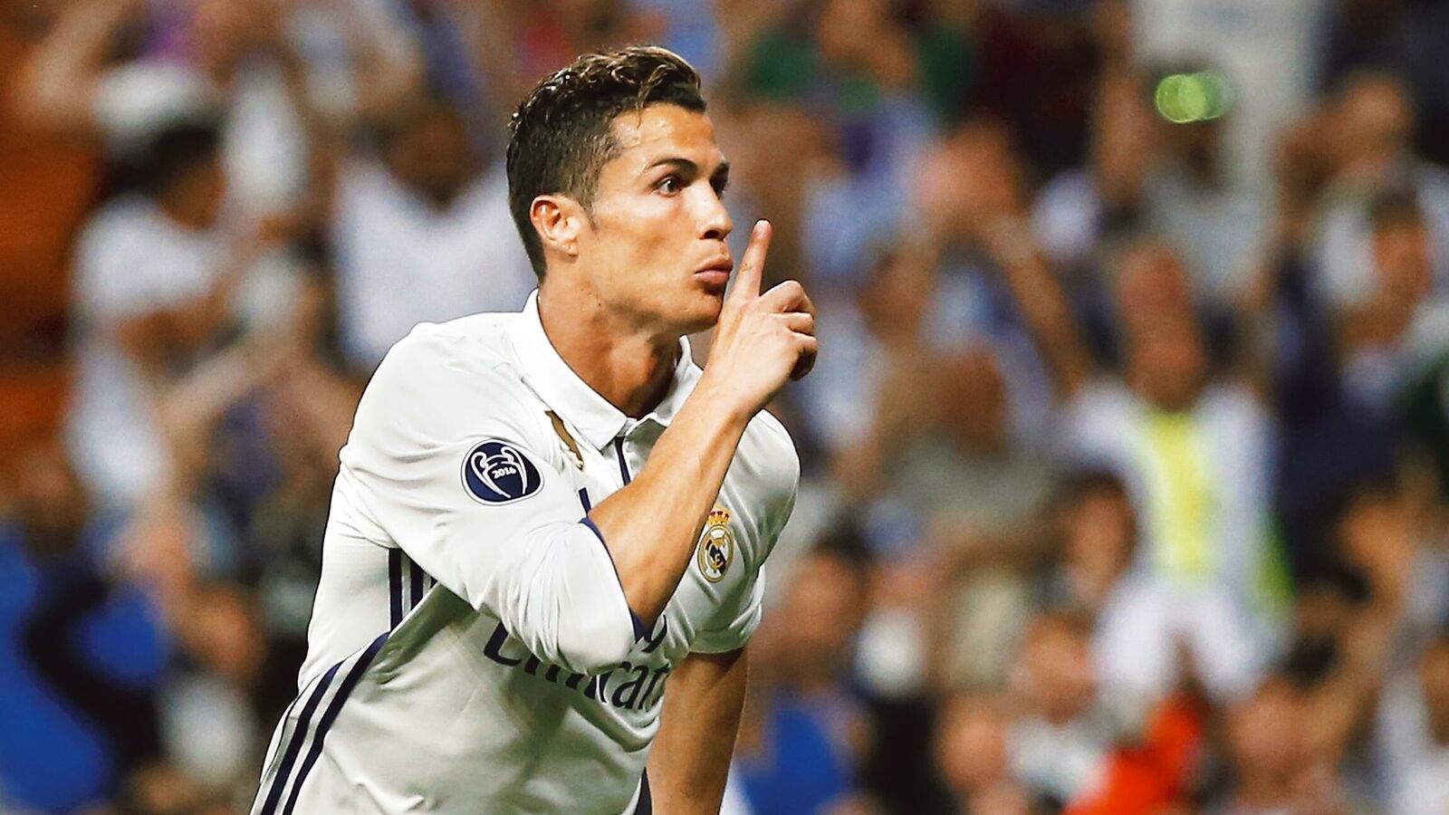 Real Madrid's Cristiano Ronaldo celebrates scoring their first goal 