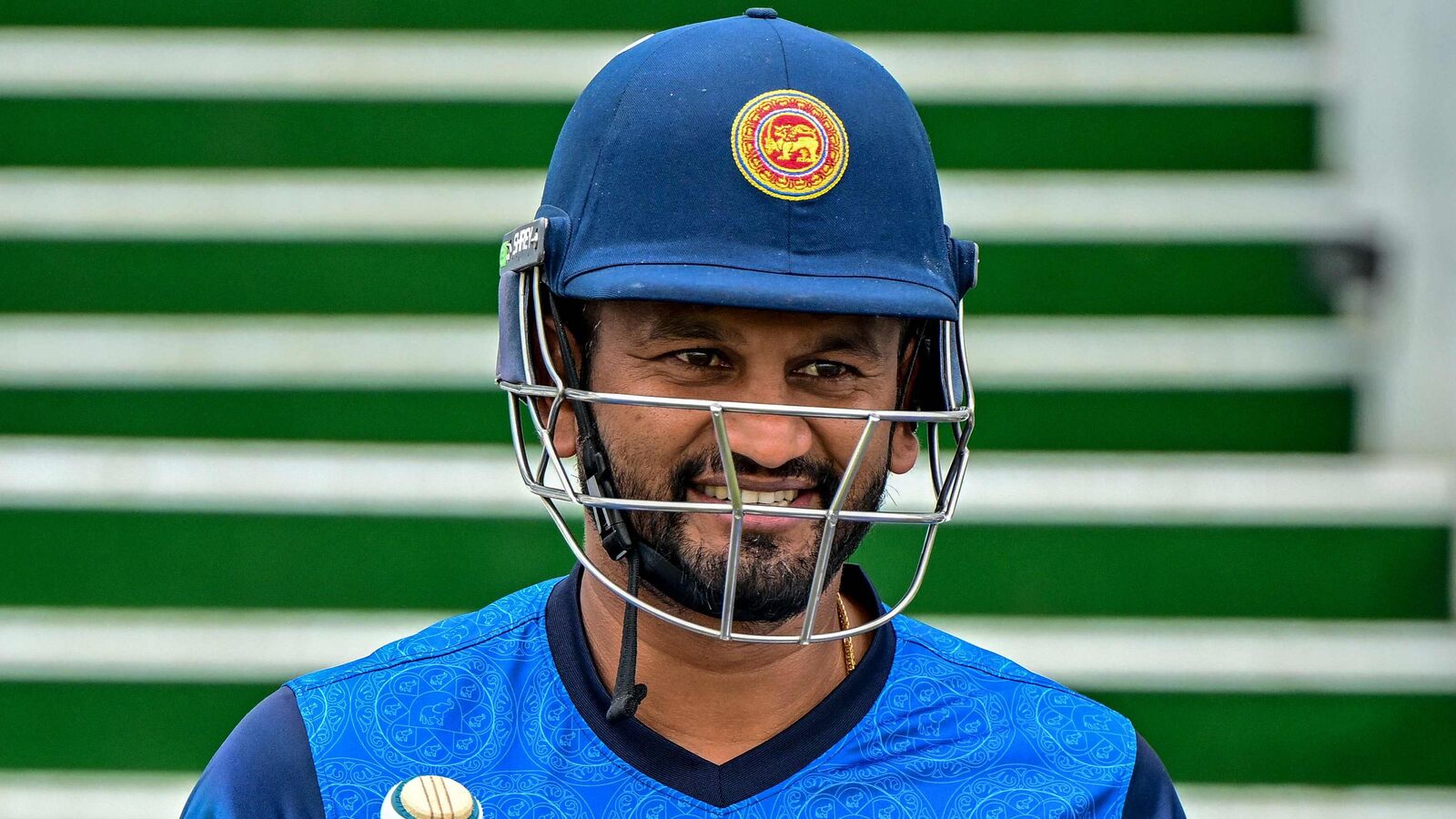 Sri Lanka's Dimuth Karunaratne attends a practice session in Galle ahead of the second Test against Australia.