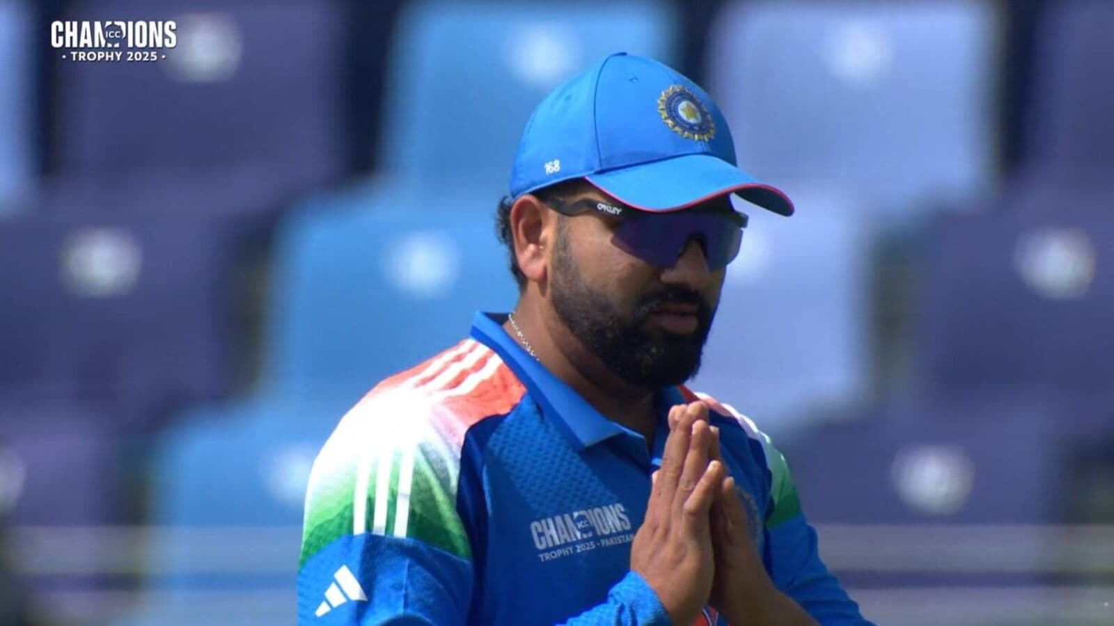 India captain Rohit Sharma apologised with folded hands after dropping a catch off Axar Patel's bowling against Bangladesh in ICC Champions Trophy 2025. 