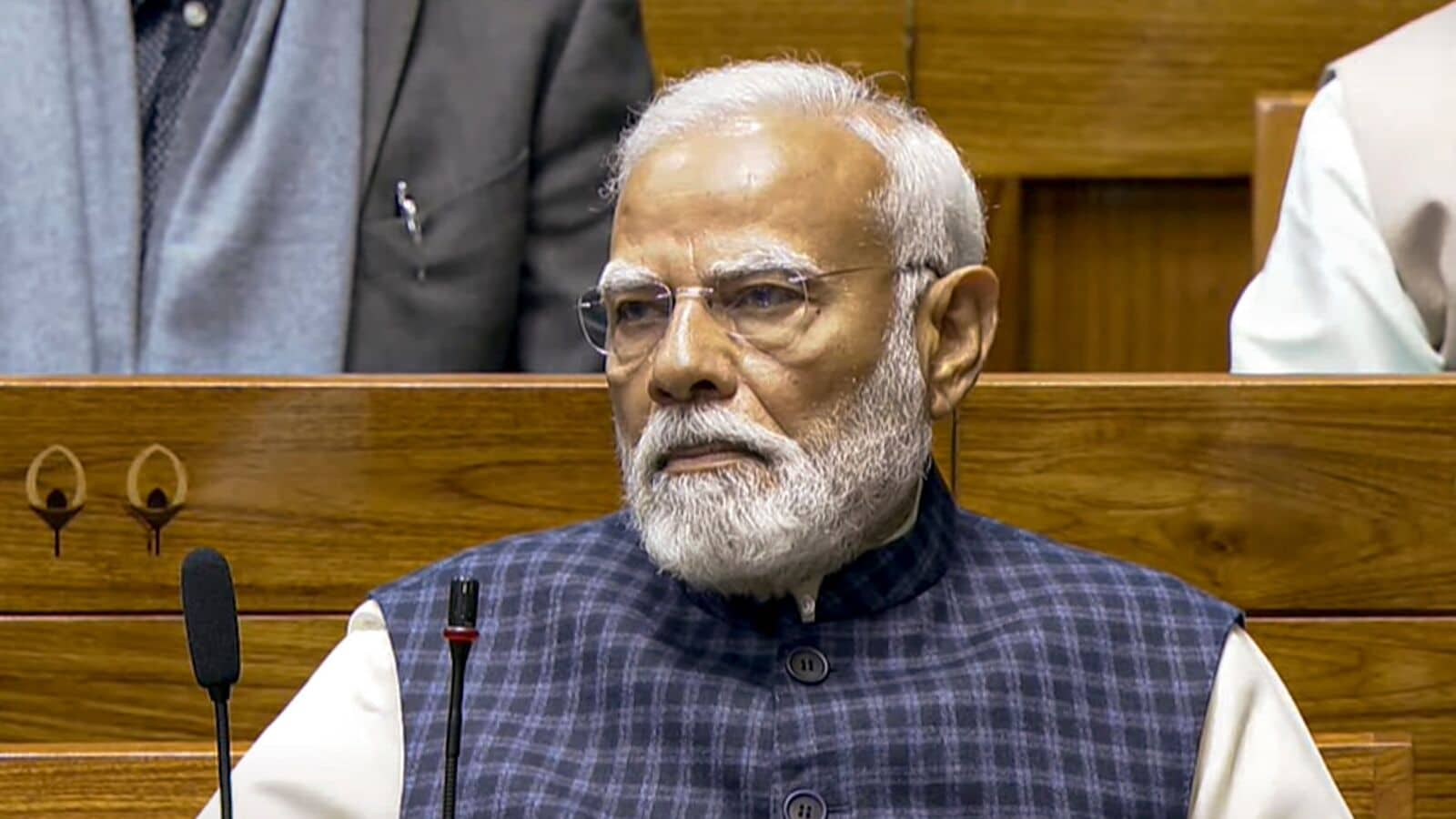 Delhi Election 2025: Prime Minister Narendra Modi in the Lok Sabha during the Budget session of Parliament, in New Delhi, Monday, Feb. 3, 2025. 