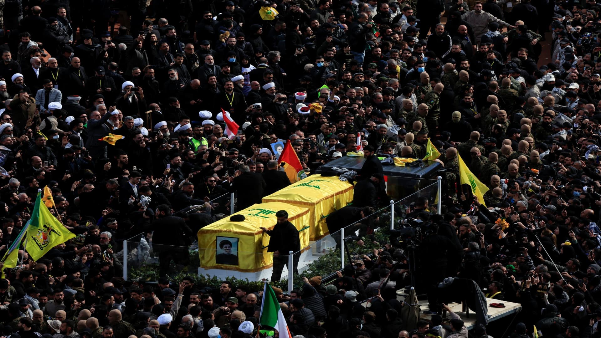 Tens of thousands mourn Hezbollah's slain leader Nasrallah in mass funeral