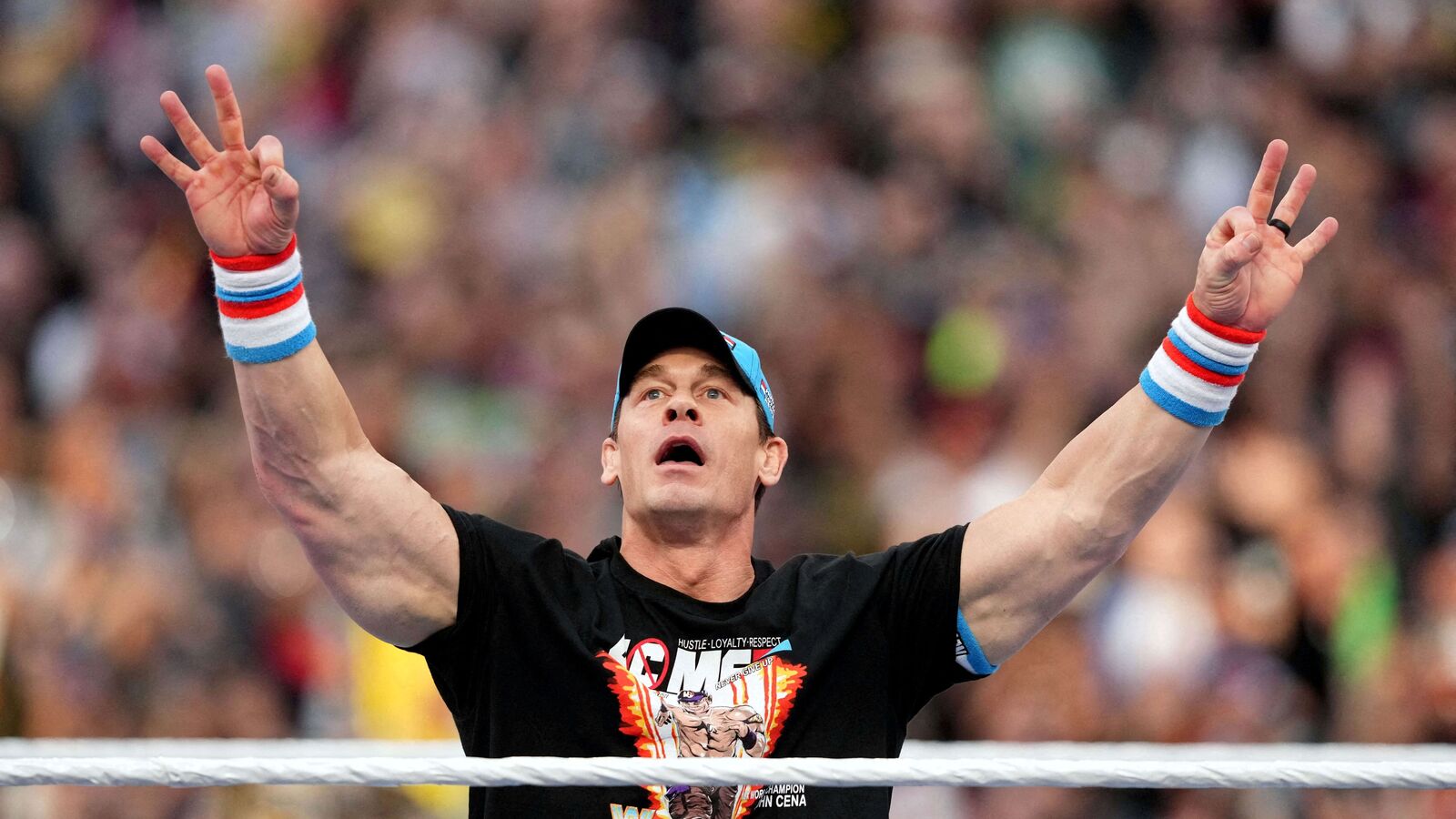 John Cena during Wrestlemania Night 1 at SoFi Stadium. Mandatory.