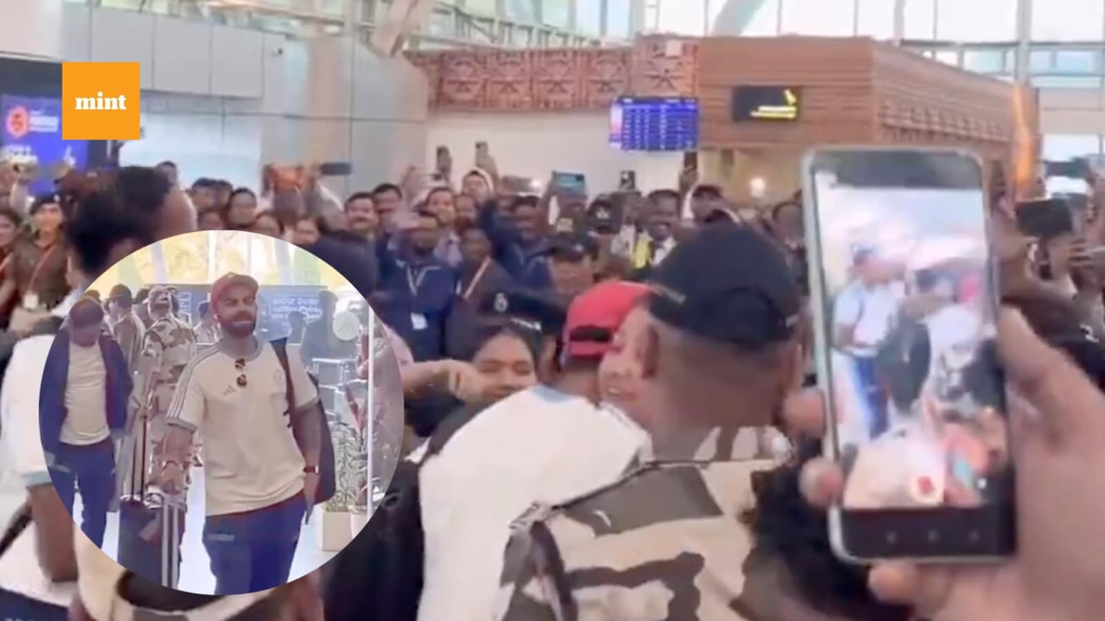 Watch: Virat Kohli hugs woman at crowded Bhubaneswar airport after IND vs ENG 2nd ODI; who is she?