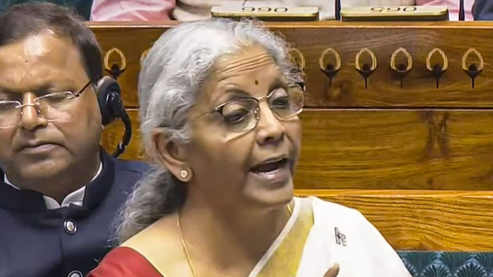 Union Finance Minister Nirmala Sitharaman presents the Union Budget 2025-26 in the Lok Sabha, in New Delhi, Saturday, Feb. 1, 2025.