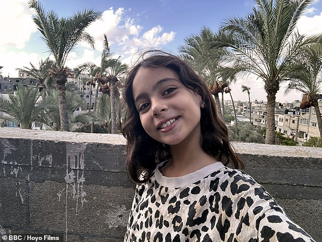 Ten-year-old Renad (pictured) also features in the documentary, she is the daughter of a former captain in the Hamas-run police force