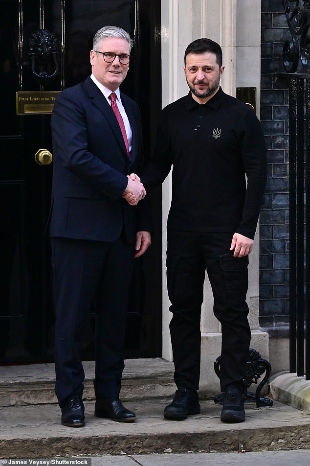 Volodymyr Zelensky has reunited with Keir Starmer as he travels to London for crunch talks with EU leaders